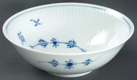 Blue Fluted Plain (No Trim) Coupe Cereal Bowl