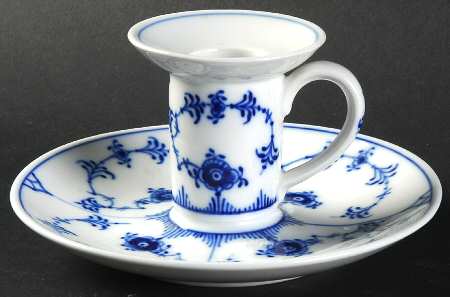Blue Fluted Plain (No Trim) 2" Candlestick