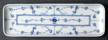 Blue Fluted Plain (No Trim) 10" Rectangular Narrow Tray