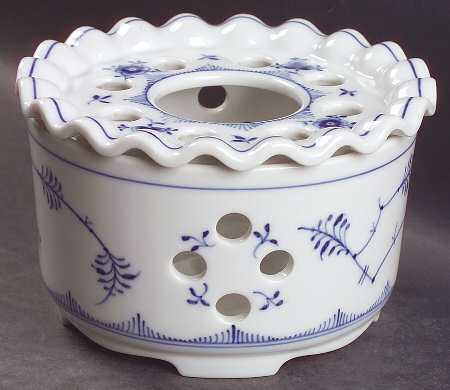 Blue Fluted Plain (No Trim) 2 Piece Warmer Stand