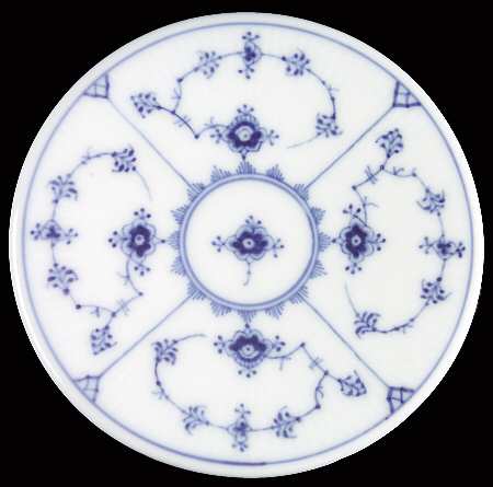 Blue Fluted Plain (No Trim) Tea Tile