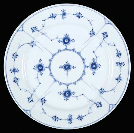 Blue Fluted Plain (No Trim) Dinner Plate