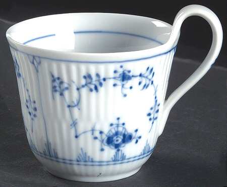Blue Fluted Plain (No Trim) Flat Cup