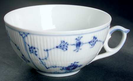 Blue Fluted Plain (No Trim) Flat Cup