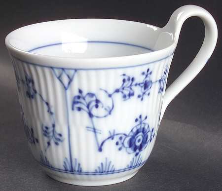 Blue Fluted Plain (No Trim) Flat Cup