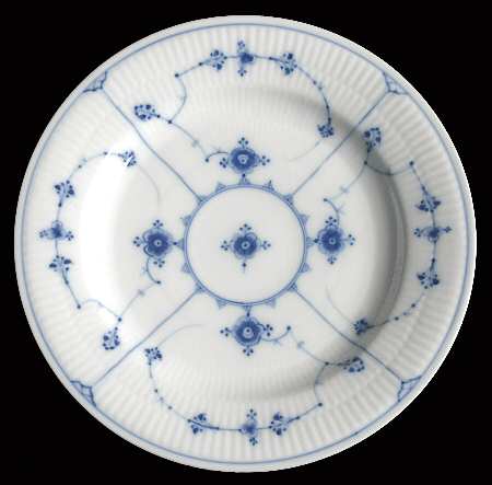 Blue Fluted Plain (No Trim) Dinner Plate