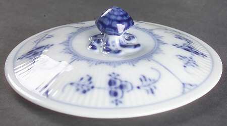 Blue Fluted Plain (No Trim) Lid for Cream Soup Bowl