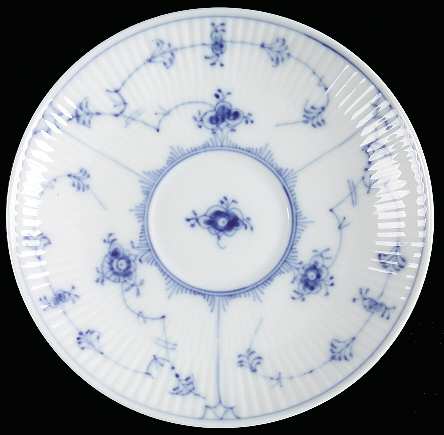 Blue Fluted Plain (No Trim) Saucer for Flat Cup