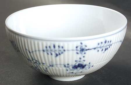 Blue Fluted Plain (No Trim) Rice Bowl