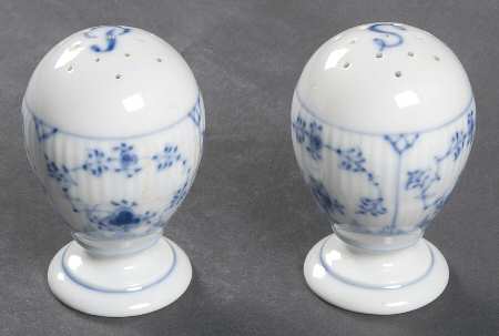 Blue Fluted Plain (No Trim) Salt & Pepper Set