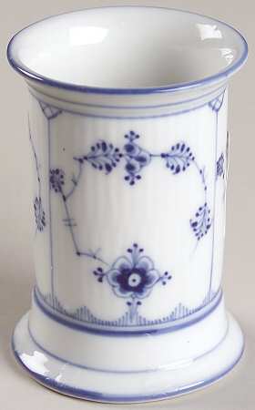 Blue Fluted Plain (No Trim) Pencil/Pen Holder/Cup