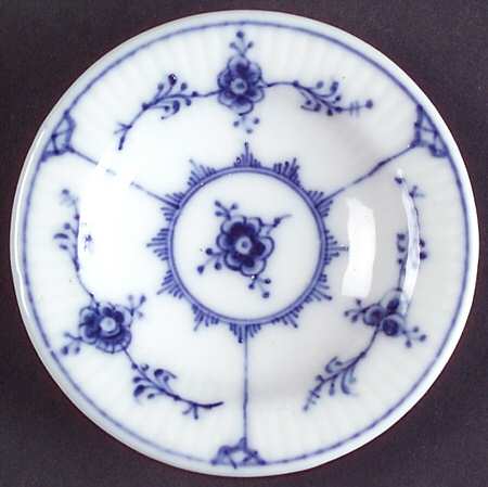 Blue Fluted Plain (No Trim) Butter Pat