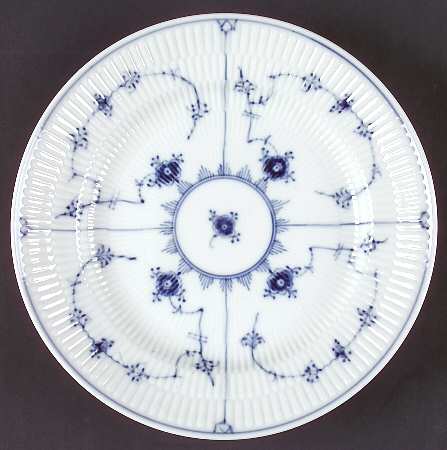 Blue Fluted Plain (No Trim) Luncheon/Salad Plate