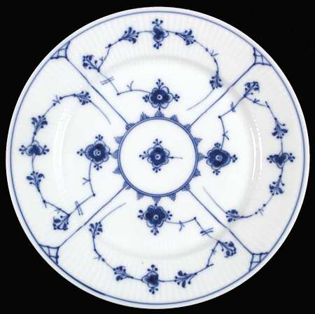 Blue Fluted Plain (No Trim) Luncheon Plate