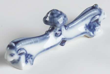 Blue Fluted Plain (No Trim) Knife Rest