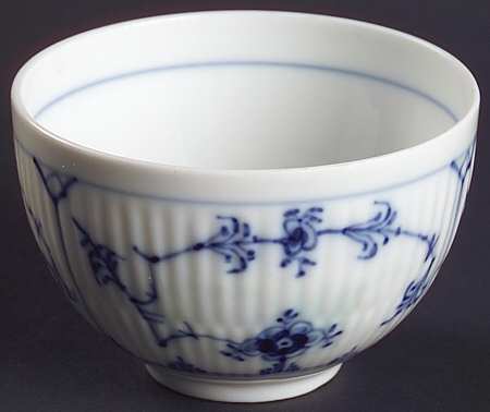 Blue Fluted Plain (No Trim) Mini Open Sugar Bowl