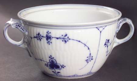 Blue Fluted Plain (No Trim) Sugar Box No Lid