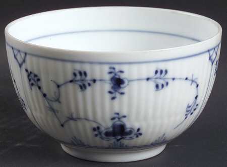 Blue Fluted Plain (No Trim) Open Sugar Bowl