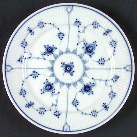Blue Fluted Plain (No Trim) Salad/Dessert Plate