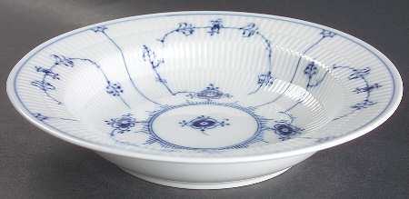 Blue Fluted Plain (No Trim) Rim Soup Bowl