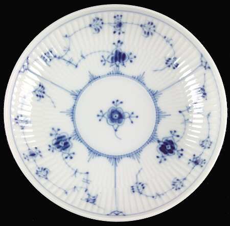 Blue Fluted Plain (No Trim) Saucer for Flat Cup