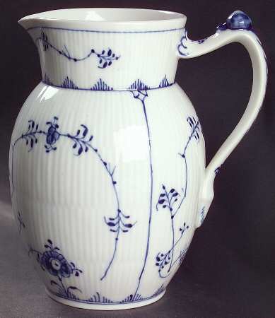 Blue Fluted Plain (No Trim) 24 Oz Pitcher