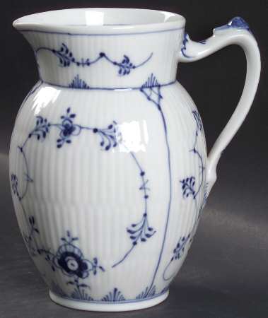 Blue Fluted Plain (No Trim) 12 Oz Pitcher