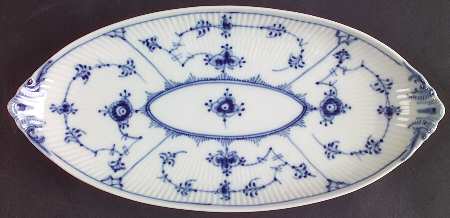 Blue Fluted Plain (No Trim) Pickle Dish