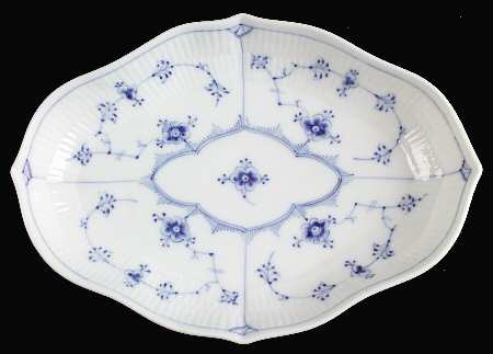 Blue Fluted Plain (No Trim) Pickle Dish