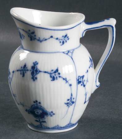 Blue Fluted Plain (No Trim) Mini Creamer