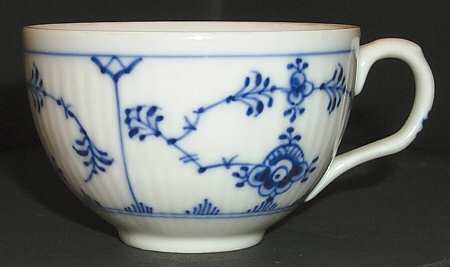 Blue Fluted Plain (No Trim) Flat Cup