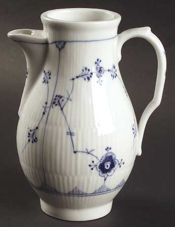 Blue Fluted Plain (No Trim) Mini Coffee Pot No Lid
