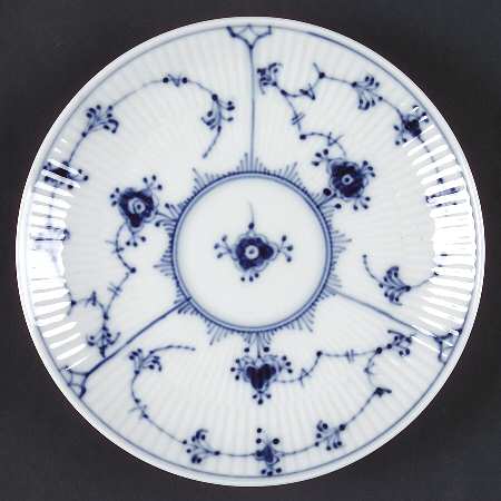 Blue Fluted Plain (No Trim) Saucer for Flat Cup