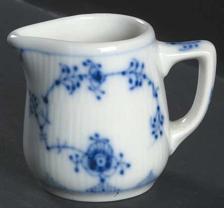 Blue Fluted Plain (No Trim) Individual Creamer