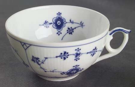 Blue Fluted Plain (No Trim) Flat Cup