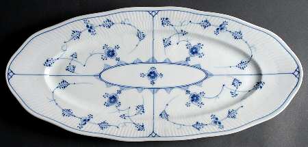 Blue Fluted Plain (No Trim) 21" Fish Platter