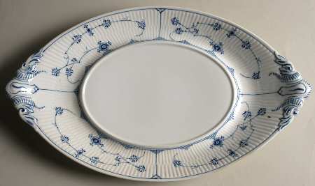 Blue Fluted Plain (No Trim) Underplate for Oval Tureen
