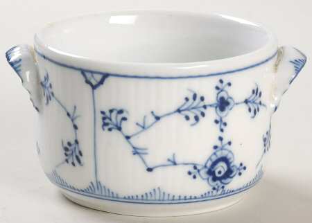 Blue Fluted Plain (No Trim) Open Sugar Bowl