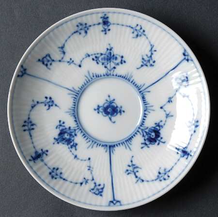 Blue Fluted Plain (No Trim) Saucer for Flat Cup