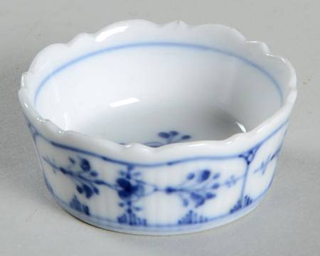 Blue Fluted Plain (No Trim) Individual Salt Dip