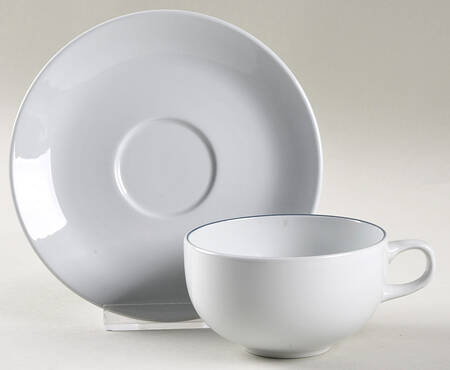 Blue Line Flat Demitasse Cup & Saucer Set