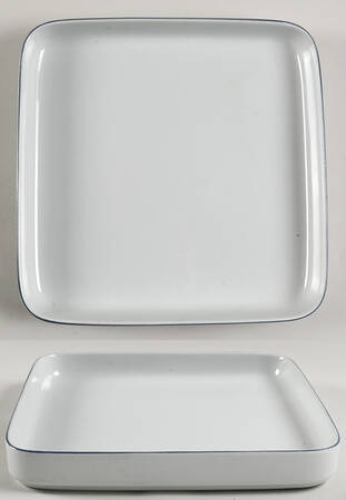Blue Line 9" Square Cake Plate