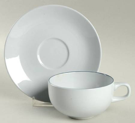 Blue Line Flat Cup & Saucer Set
