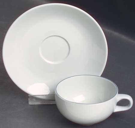 Blue Line Flat Demitasse Cup & Saucer Set