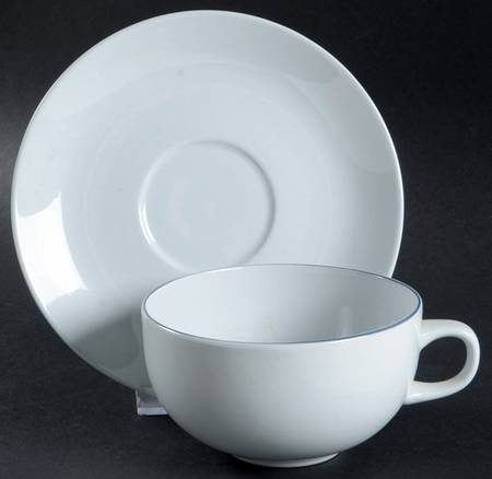 Blue Line Flat Cup & Saucer Set