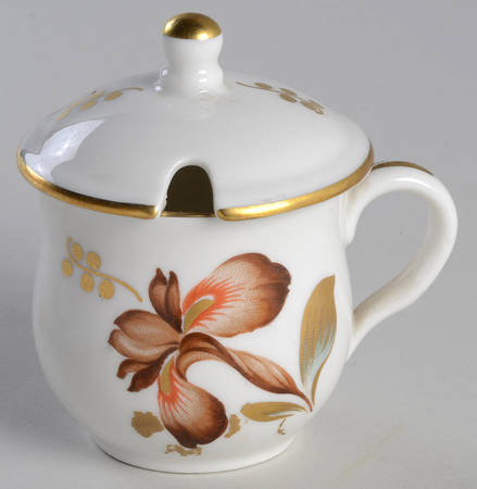 Brown Iris Mustard Jar & Lid