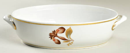 Brown Iris Oval Vegetable No Lid