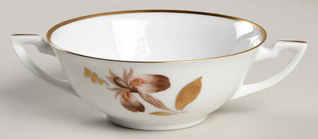 Brown Iris Flat Cream Soup Bowl