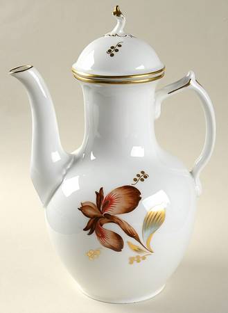 Brown Iris Coffee Pot & Lid