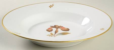 Brown Iris Large Rim Soup Bowl